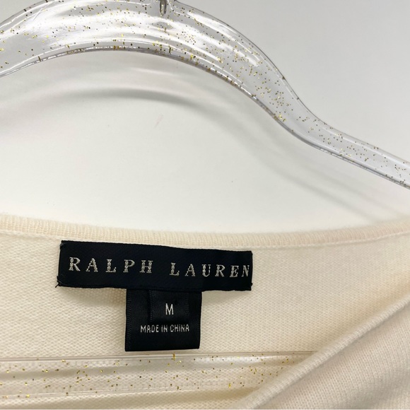 Ralph Lauren Black Label Cashmere Sweater Rhinestone Button Size Medium - Picture 7 of 13